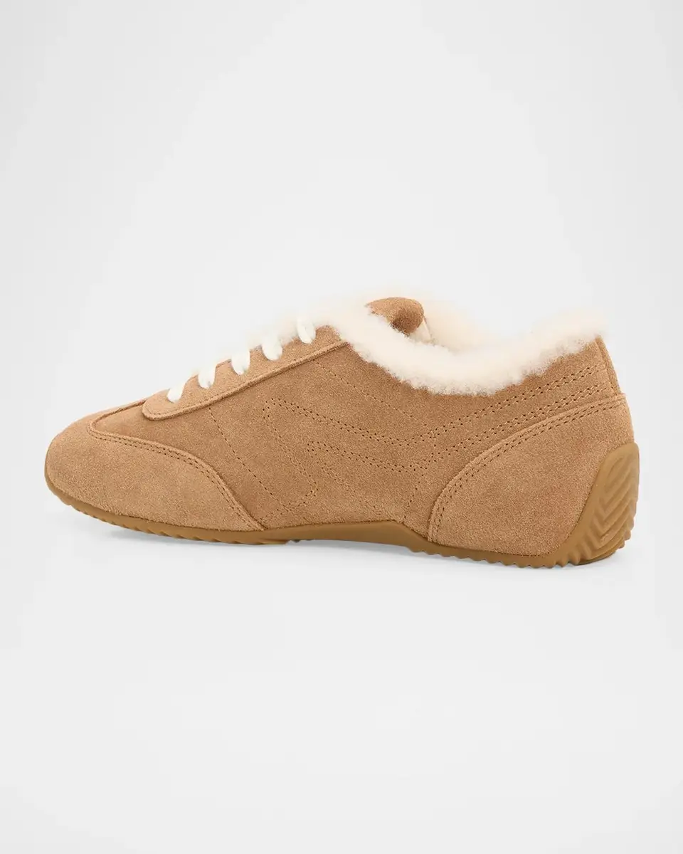 rag & bone Retro Runner Suede Shearling-Lined Low-Top Sneakers | Thumbnail 2