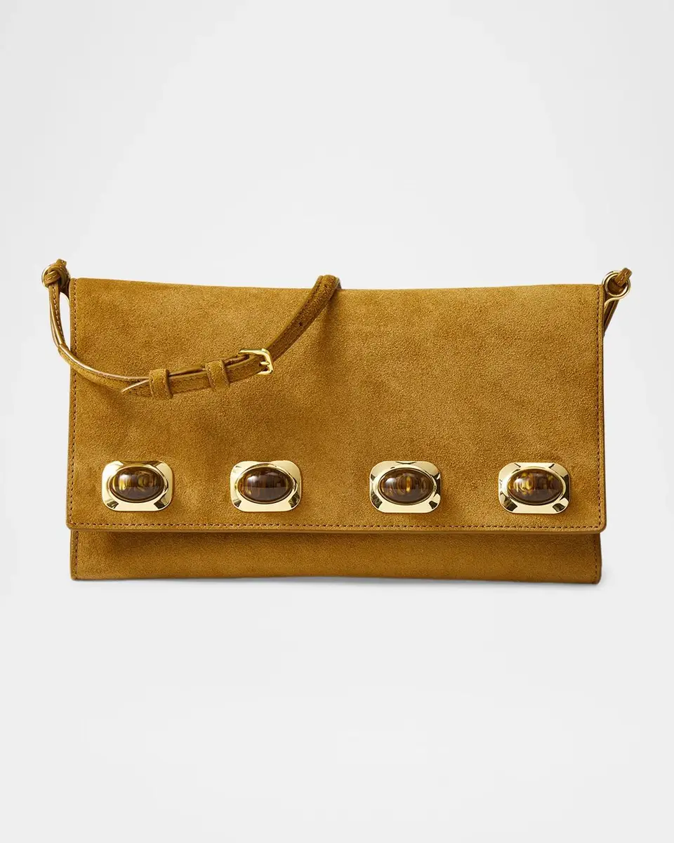 Veronica Beard Edit Crystal-Embellished Suede Shoulder Bag | Thumbnail 5 Veronica Beard Edit Crystal-Embellished Suede Shoulder Bag | Thumbnail 5