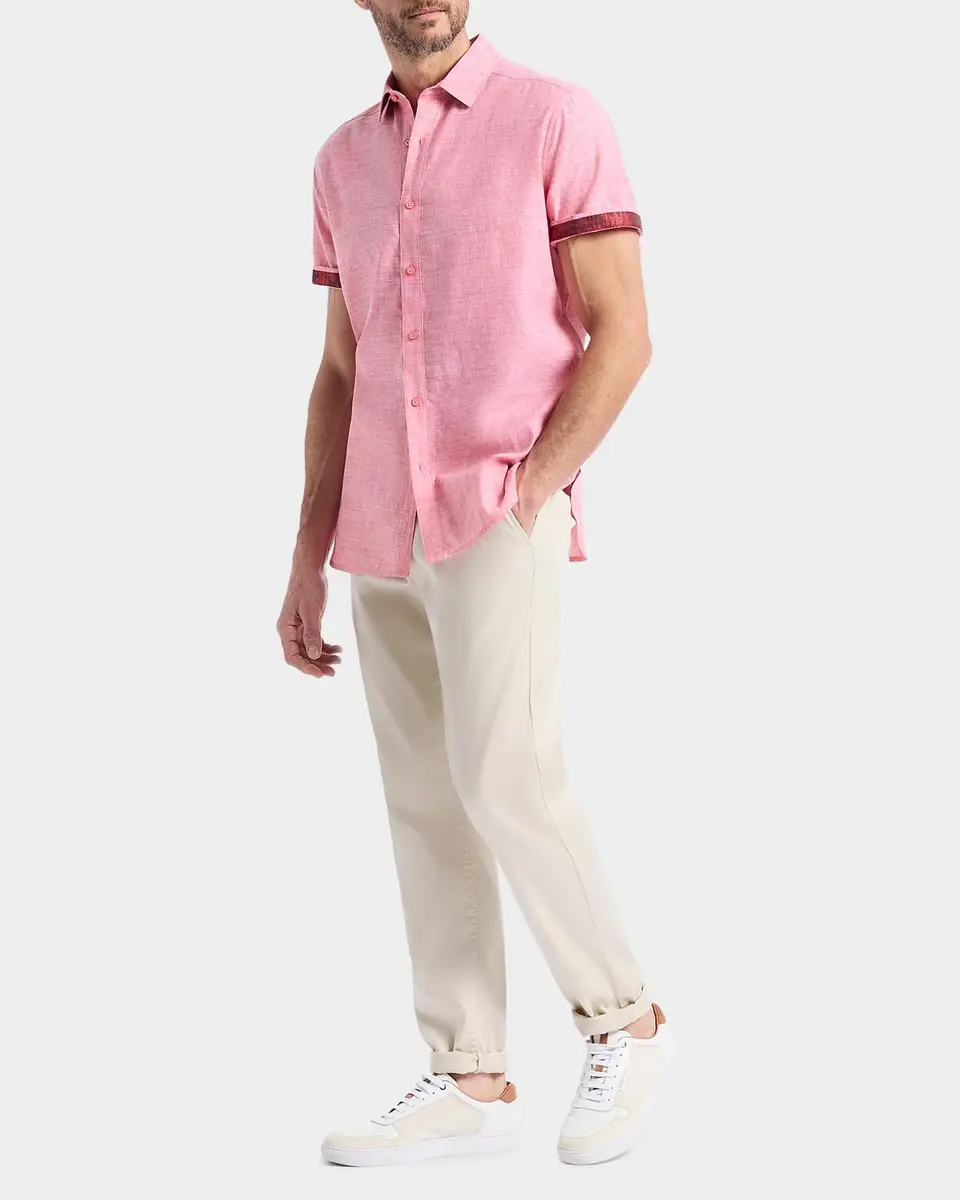 Robert Graham Men's Sutton Solid Linen-Cotton Shirt | Thumbnail 2