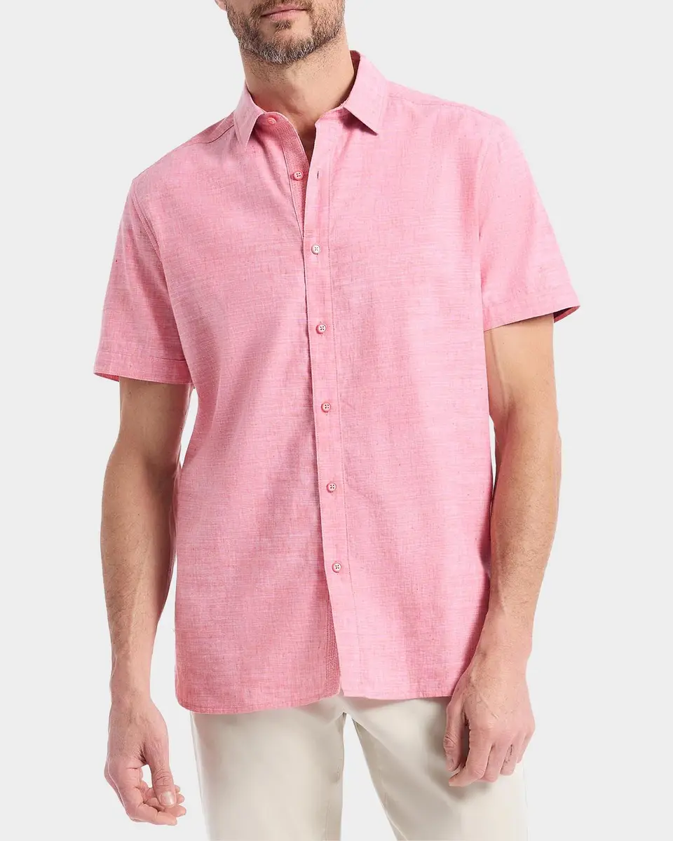 Robert Graham Men's Sutton Solid Linen-Cotton Shirt | Thumbnail 4
