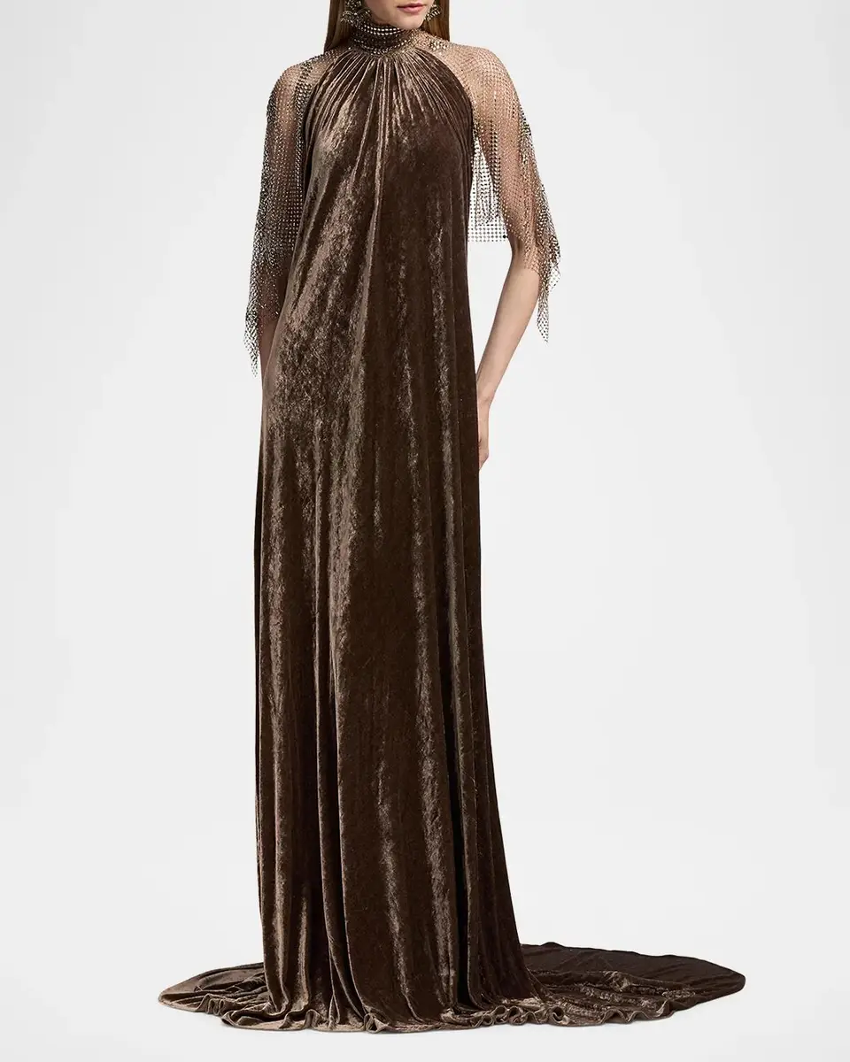 Ralph Lauren Collection Willow Velour Evening Dress | Thumbnail 2 Ralph Lauren Collection Willow Velour Evening Dress | Thumbnail 2