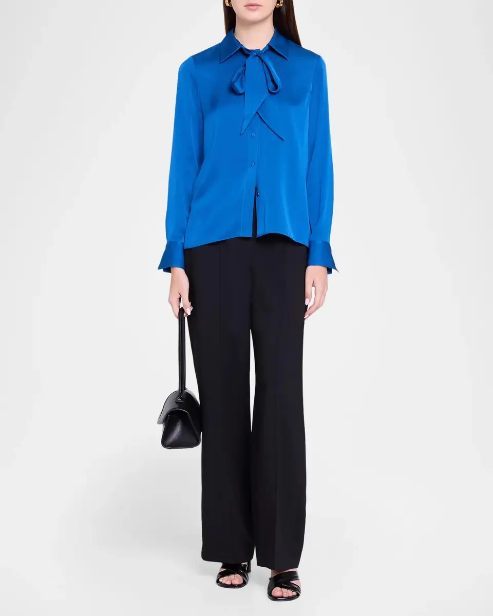 Elie Tahari Solana Stretch-Silk Tieneck Blouse | Thumbnail 2 Elie Tahari Solana Stretch-Silk Tieneck Blouse | Thumbnail 2