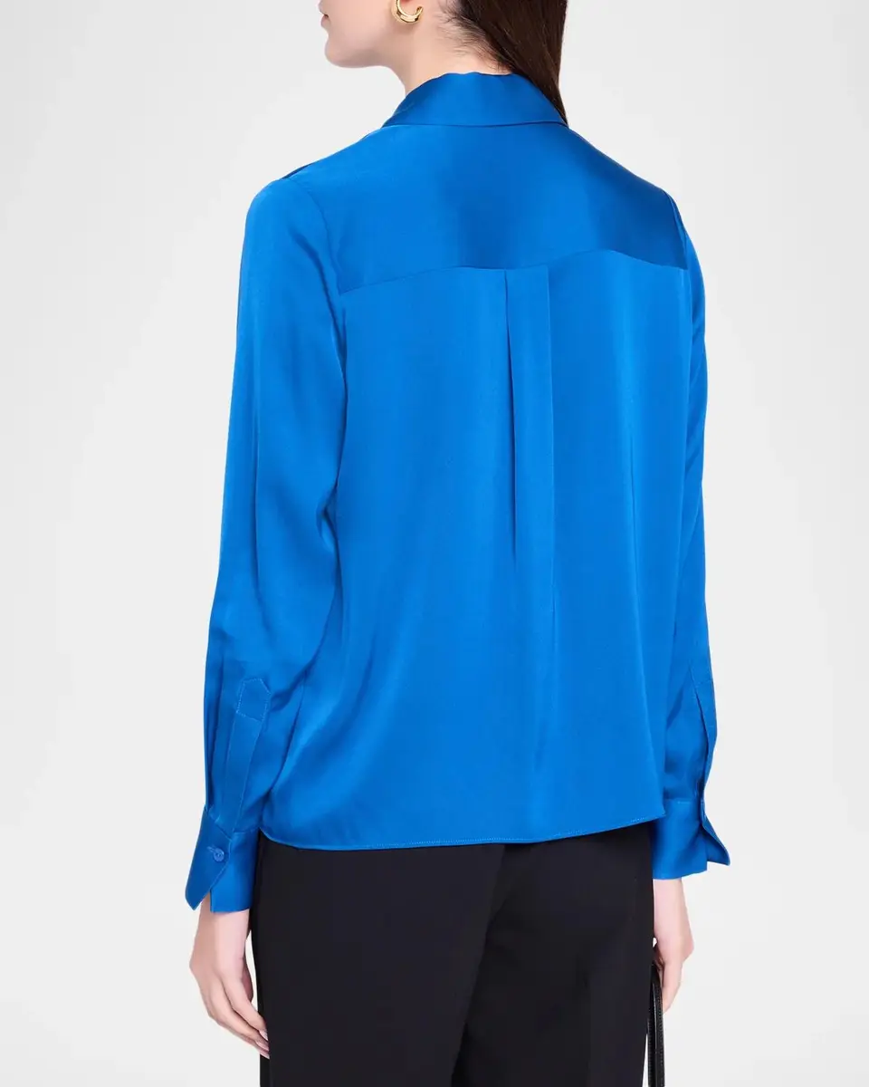 Elie Tahari Solana Stretch-Silk Tieneck Blouse | Thumbnail 3 Elie Tahari Solana Stretch-Silk Tieneck Blouse | Thumbnail 3