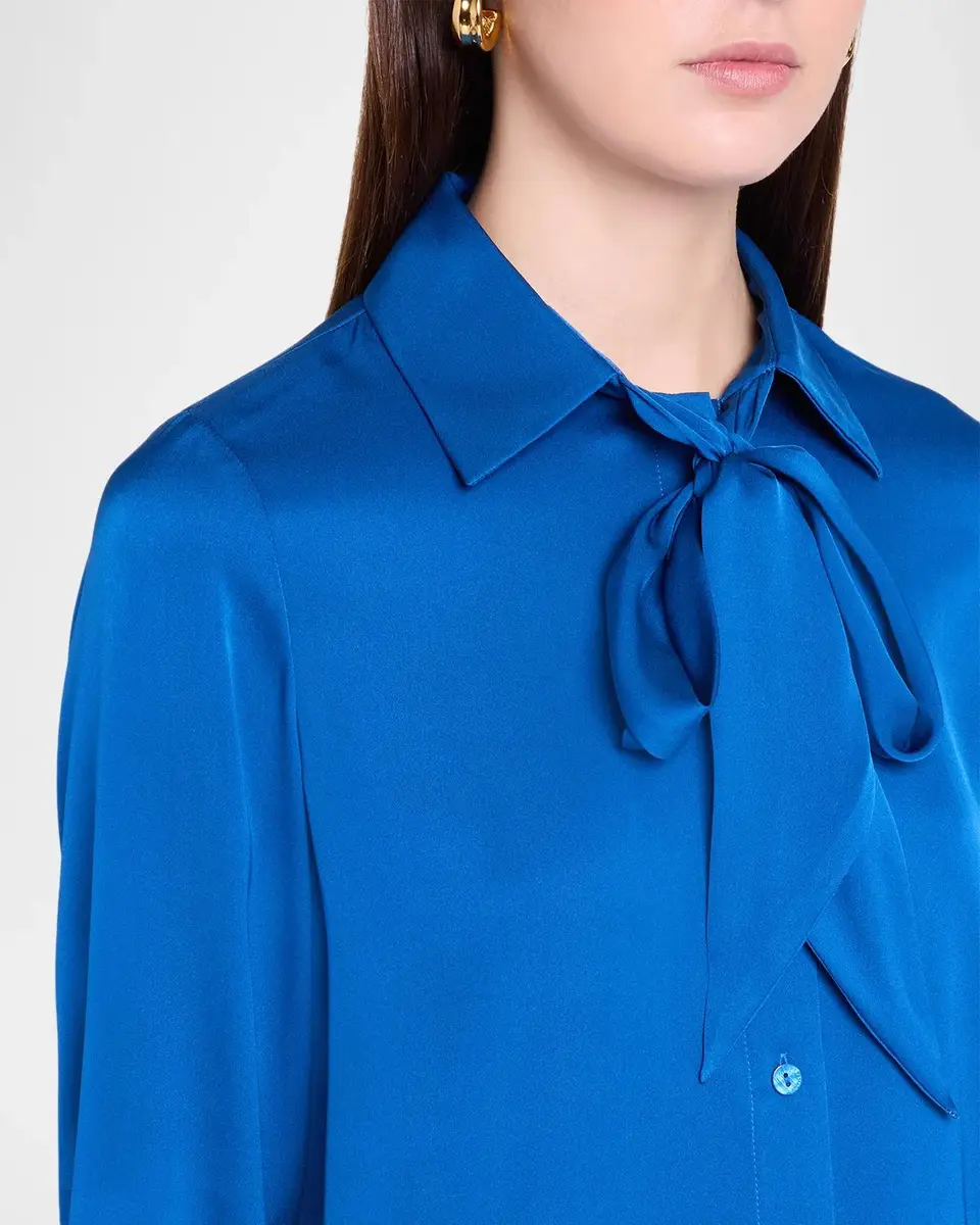Elie Tahari Solana Stretch-Silk Tieneck Blouse | Thumbnail 5 Elie Tahari Solana Stretch-Silk Tieneck Blouse | Thumbnail 5
