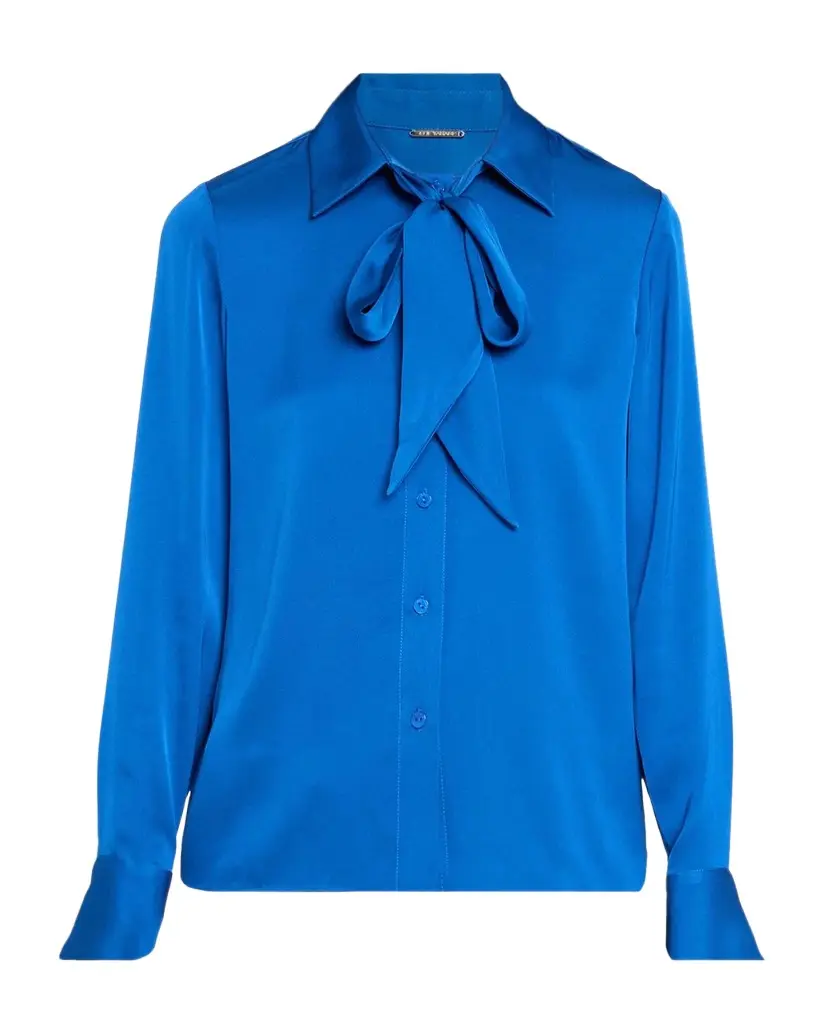 Elie Tahari Solana Stretch-Silk Tieneck Blouse