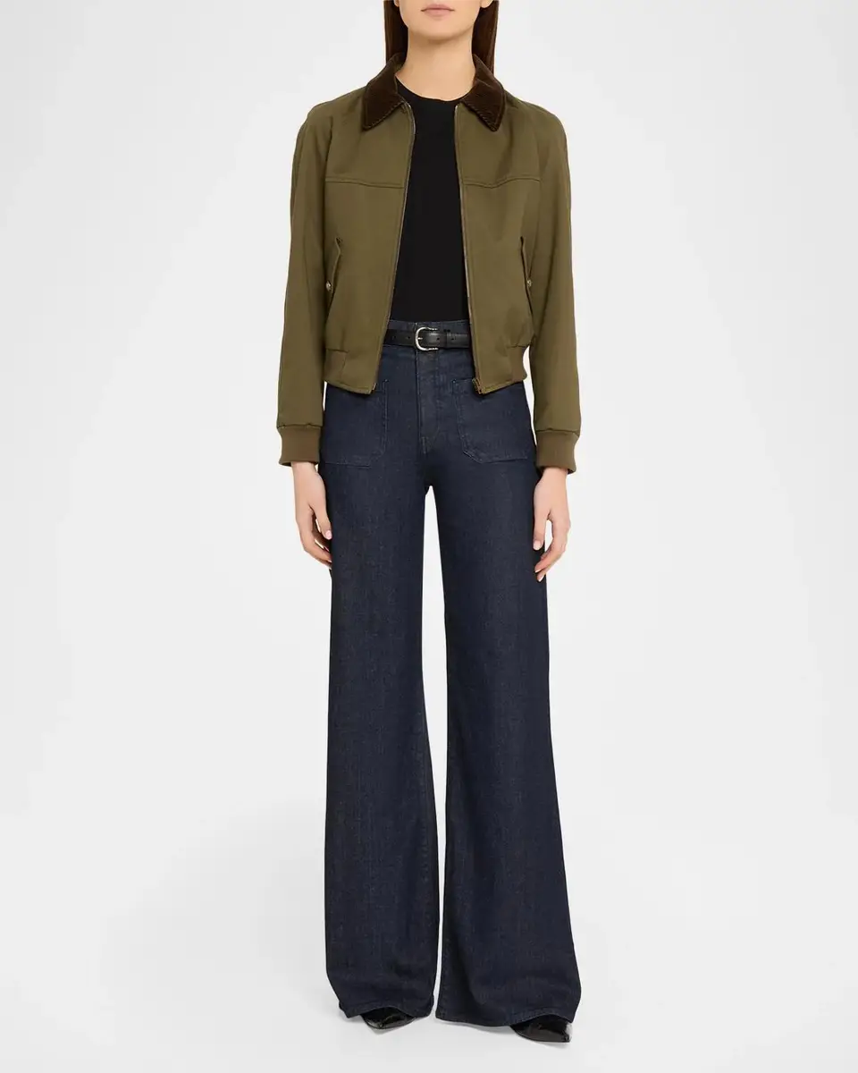 Nili Lotan Victor Contrast Collar Bomber Jacket | Thumbnail 2 Nili Lotan Victor Contrast Collar Bomber Jacket | Thumbnail 2