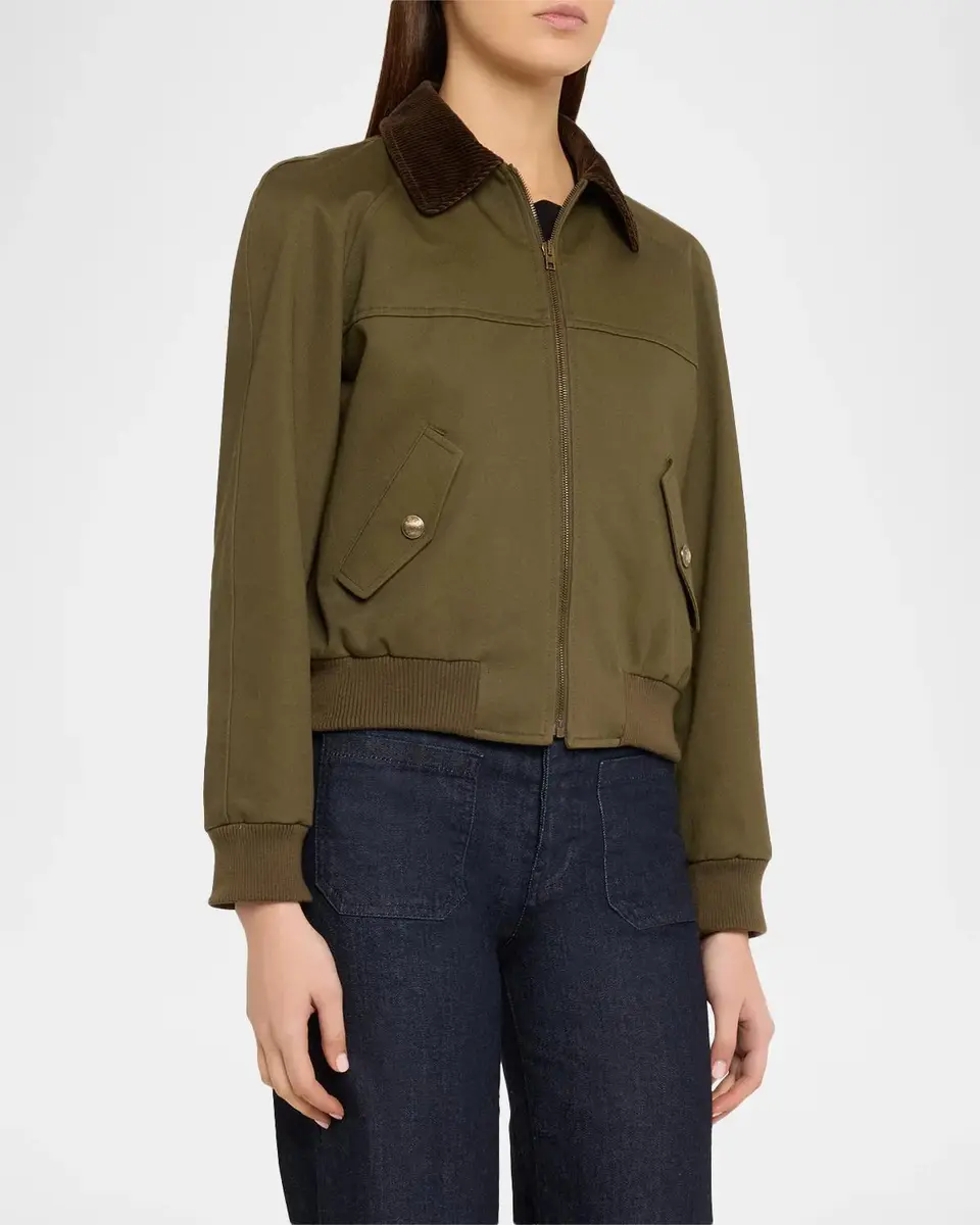 Nili Lotan Victor Contrast Collar Bomber Jacket | Thumbnail 4 Nili Lotan Victor Contrast Collar Bomber Jacket | Thumbnail 4