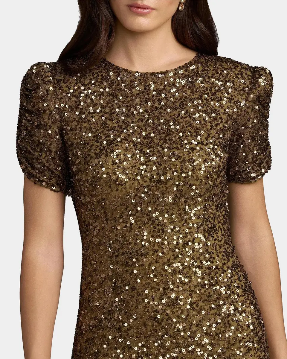 Mac Duggal Embellished Short-Sleeve Gown | Thumbnail 4 Mac Duggal Embellished Short-Sleeve Gown | Thumbnail 4