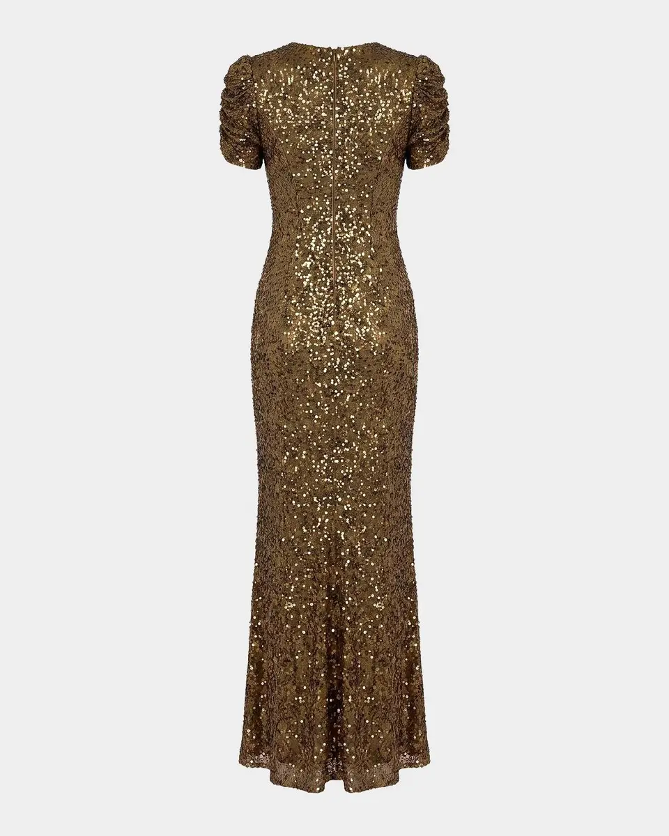 Mac Duggal Embellished Short-Sleeve Gown | Thumbnail 5 Mac Duggal Embellished Short-Sleeve Gown | Thumbnail 5