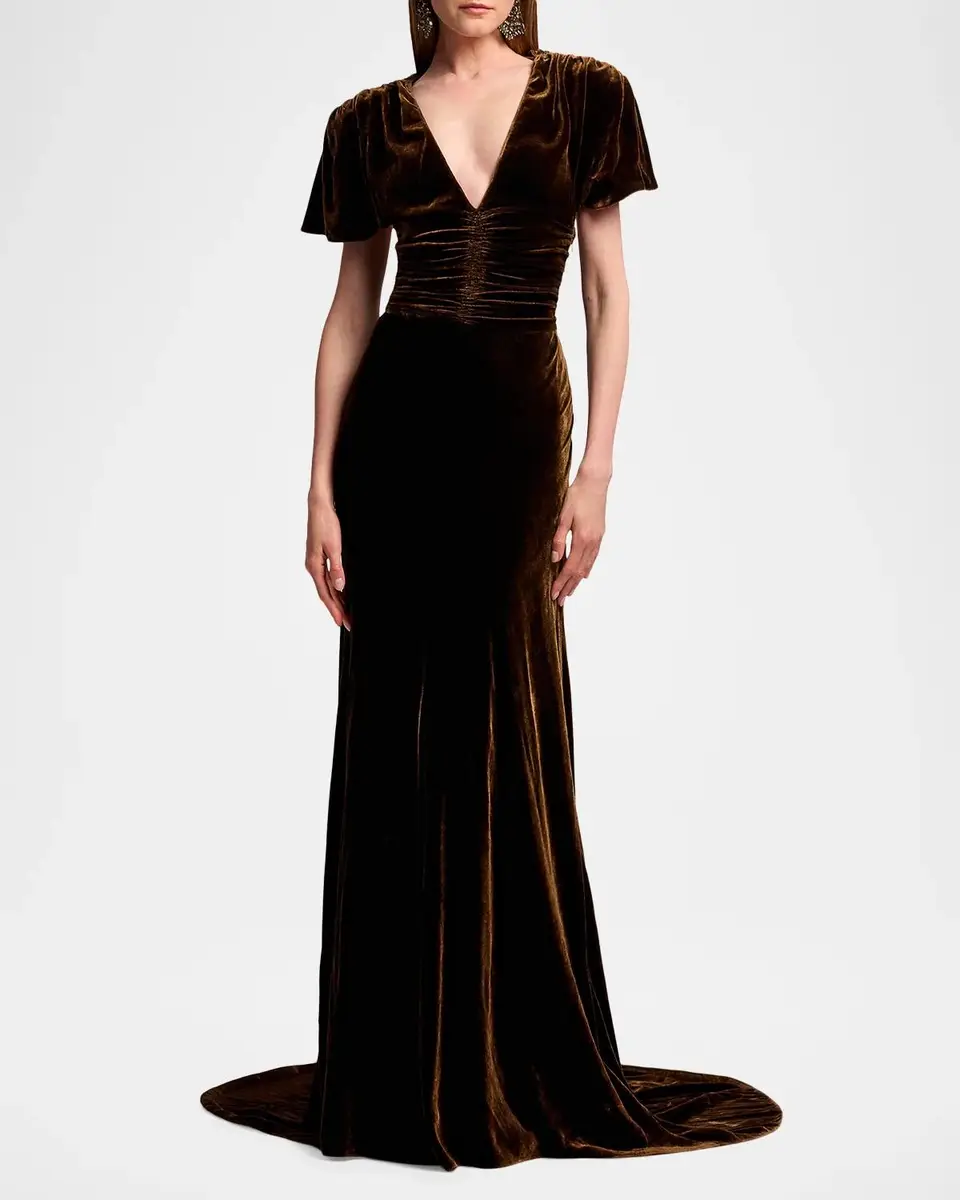 Ralph Lauren Collection Charisse Changeant Velvet Evening Dress | Thumbnail 2 Ralph Lauren Collection Charisse Changeant Velvet Evening Dress | Thumbnail 2