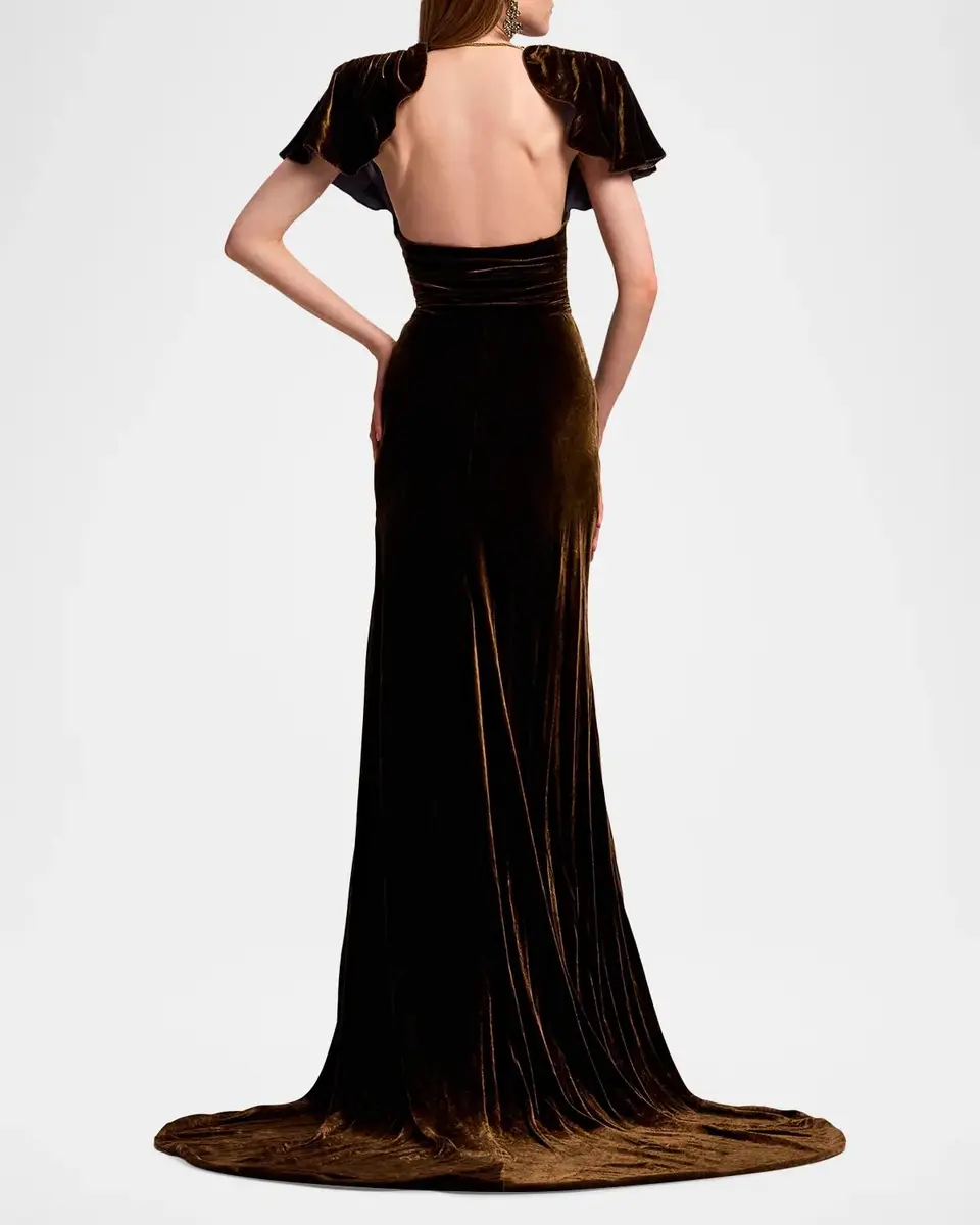 Ralph Lauren Collection Charisse Changeant Velvet Evening Dress | Thumbnail 3 Ralph Lauren Collection Charisse Changeant Velvet Evening Dress | Thumbnail 3