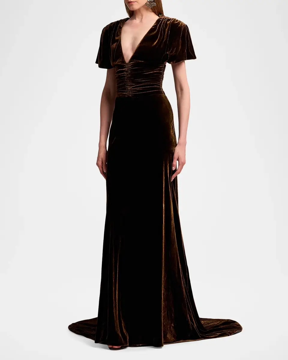 Ralph Lauren Collection Charisse Changeant Velvet Evening Dress | Thumbnail 6 Ralph Lauren Collection Charisse Changeant Velvet Evening Dress | Thumbnail 6