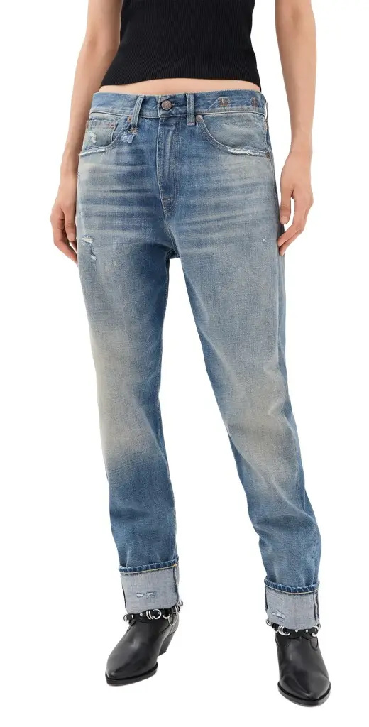 R13 Cuffed BF Jeans