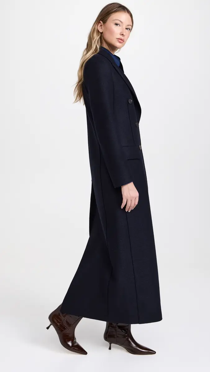 Harris Wharf London Women Long Double Breasted Tailored Coat Pressed Wool | Thumbnail 4 Harris Wharf London Women Long Double Breasted Tailored Coat Pressed Wool | Thumbnail 4