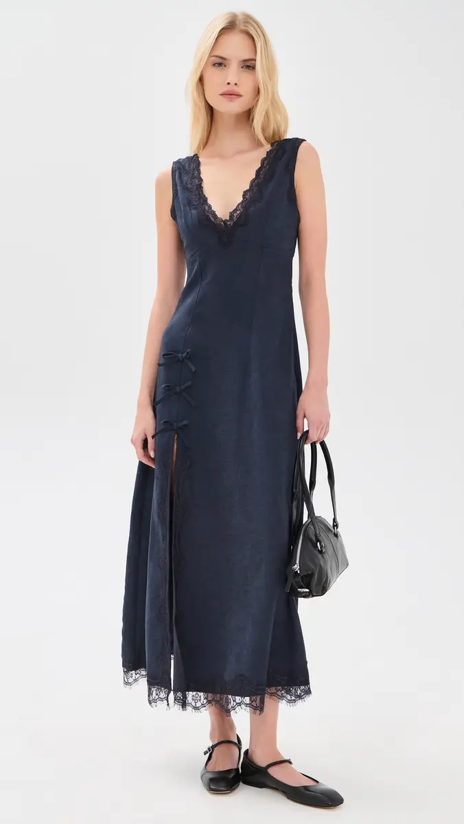 Moon River Lace Insert Midi Dress | Thumbnail 5 Moon River Lace Insert Midi Dress | Thumbnail 5