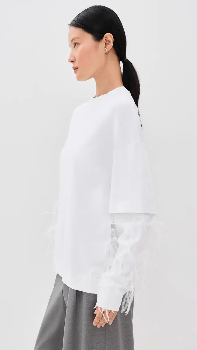 DARKPARK Troy Double Sleeve Feather Tee | Thumbnail 4 DARKPARK Troy Double Sleeve Feather Tee | Thumbnail 4