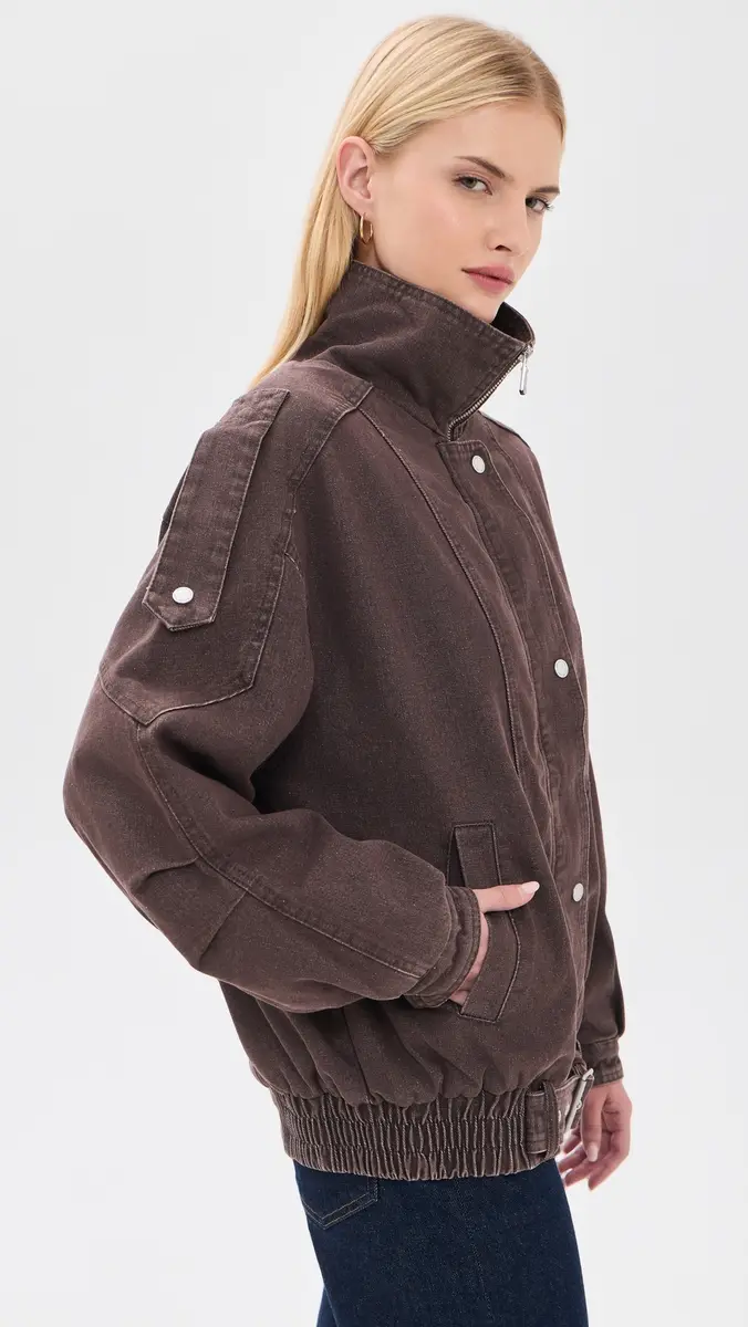Avec Les Filles Combo Collar Belted Hem Bomber | Thumbnail 5 Avec Les Filles Combo Collar Belted Hem Bomber | Thumbnail 5