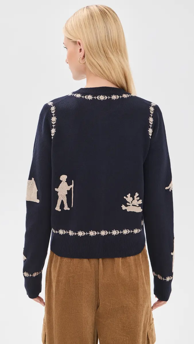 Sea Margeurite Lace Patch Cardigan | Thumbnail 3 Sea Margeurite Lace Patch Cardigan | Thumbnail 3