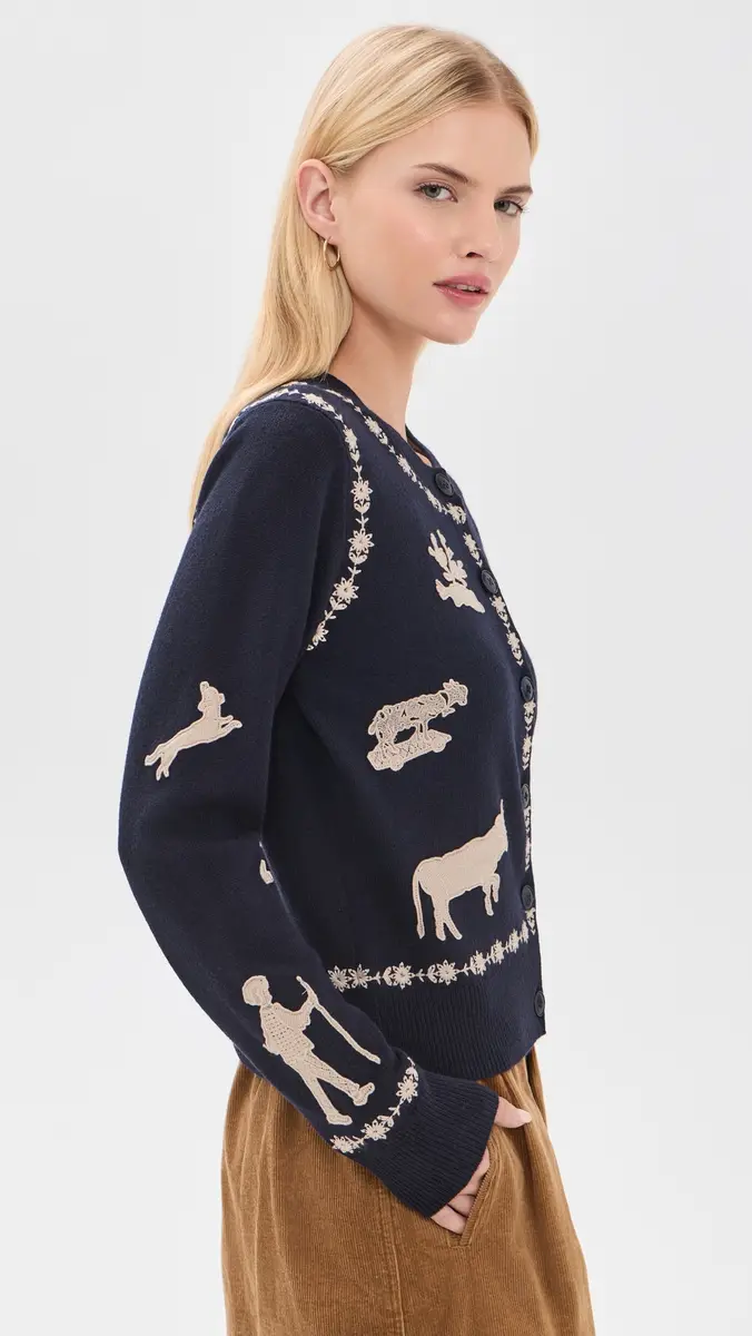 Sea Margeurite Lace Patch Cardigan | Thumbnail 4 Sea Margeurite Lace Patch Cardigan | Thumbnail 4