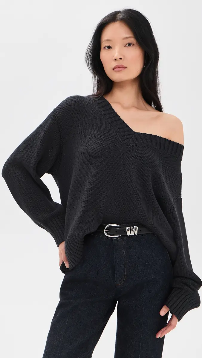 L'Agence Oversized V Neck Pullover | Thumbnail 2