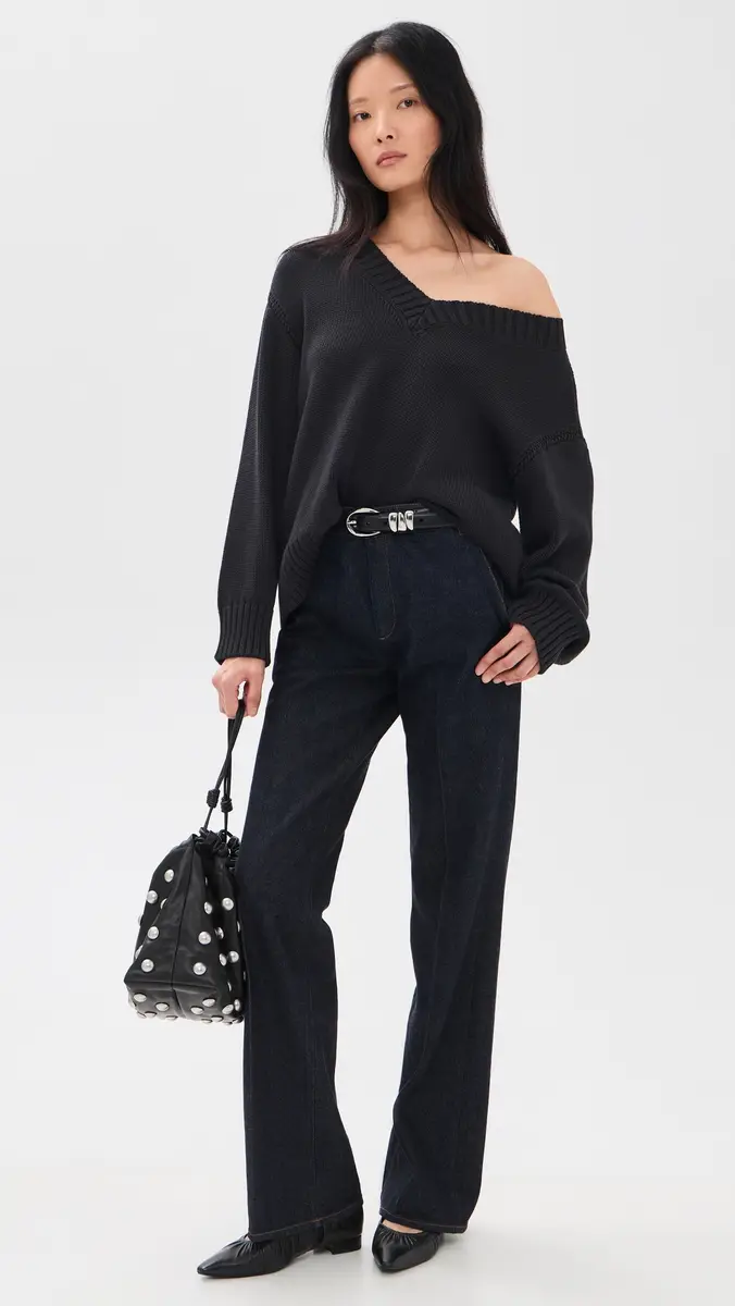 L'Agence Oversized V Neck Pullover | Thumbnail 5