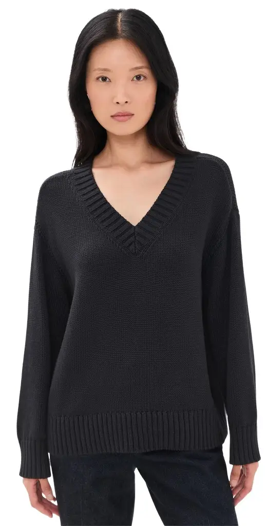 L'Agence Oversized V Neck Pullover
