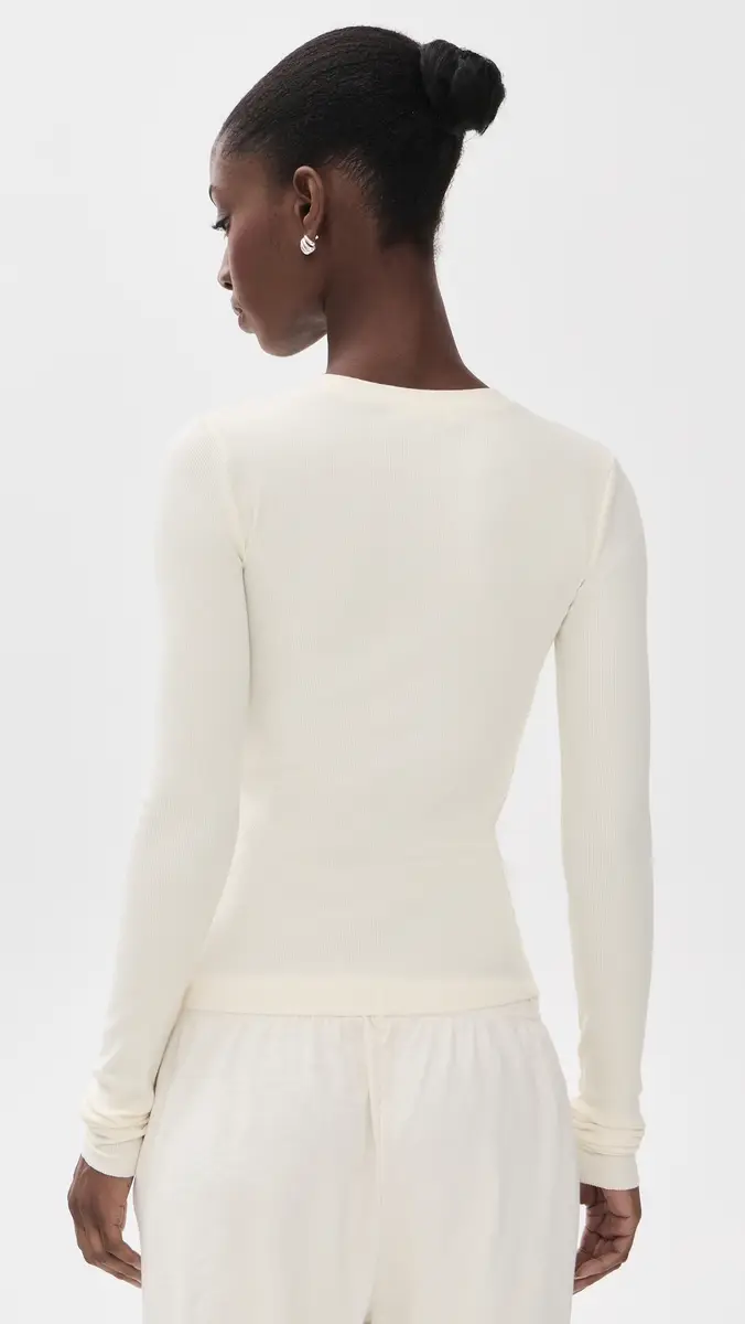 ÉTERNE Long Sleeve Henley Top | Thumbnail 3 ÉTERNE Long Sleeve Henley Top | Thumbnail 3