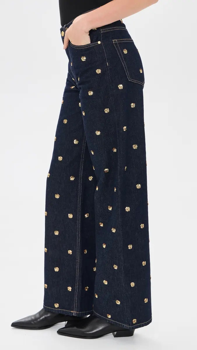 Ulla Johnson The Willow Embellished Wide Leg Jeans | Thumbnail 4