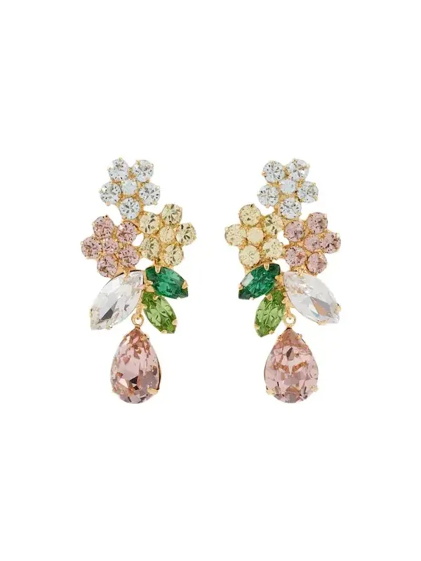 Bouquet 18kt gold-plated drop earrings