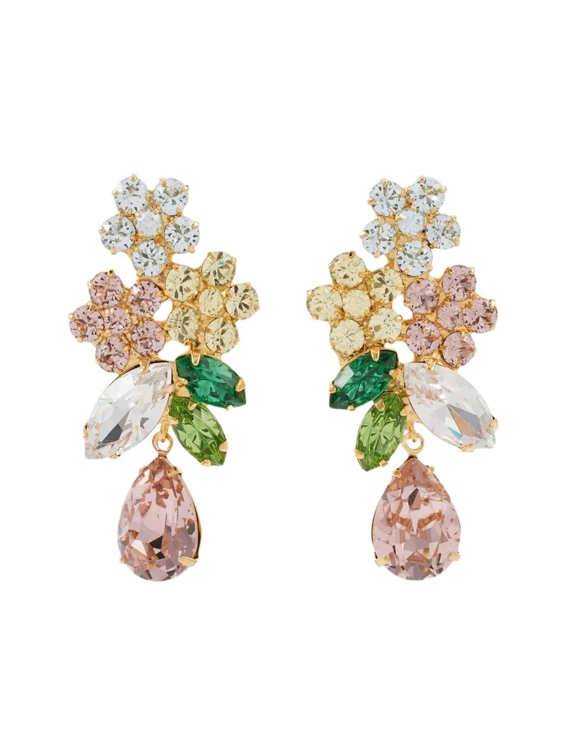 Bouquet 18kt gold-plated drop earrings