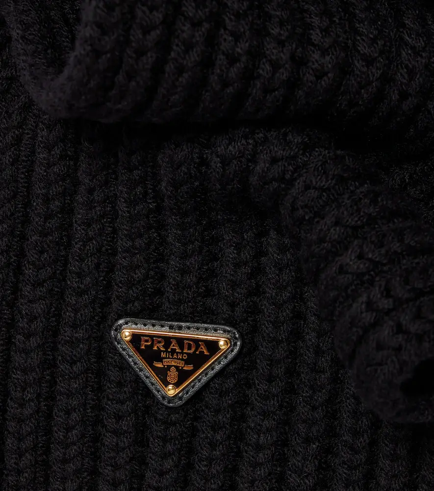 Prada Ribbed-knit virgin wool scarf | Thumbnail 2 Prada Ribbed-knit virgin wool scarf | Thumbnail 2