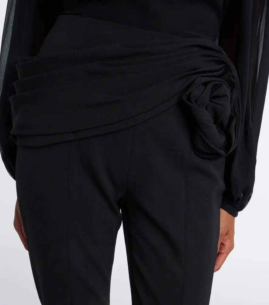 Carolina Herrera Floral-appliqué wool-blend leggings | Thumbnail 3 Carolina Herrera Floral-appliqué wool-blend leggings | Thumbnail 3