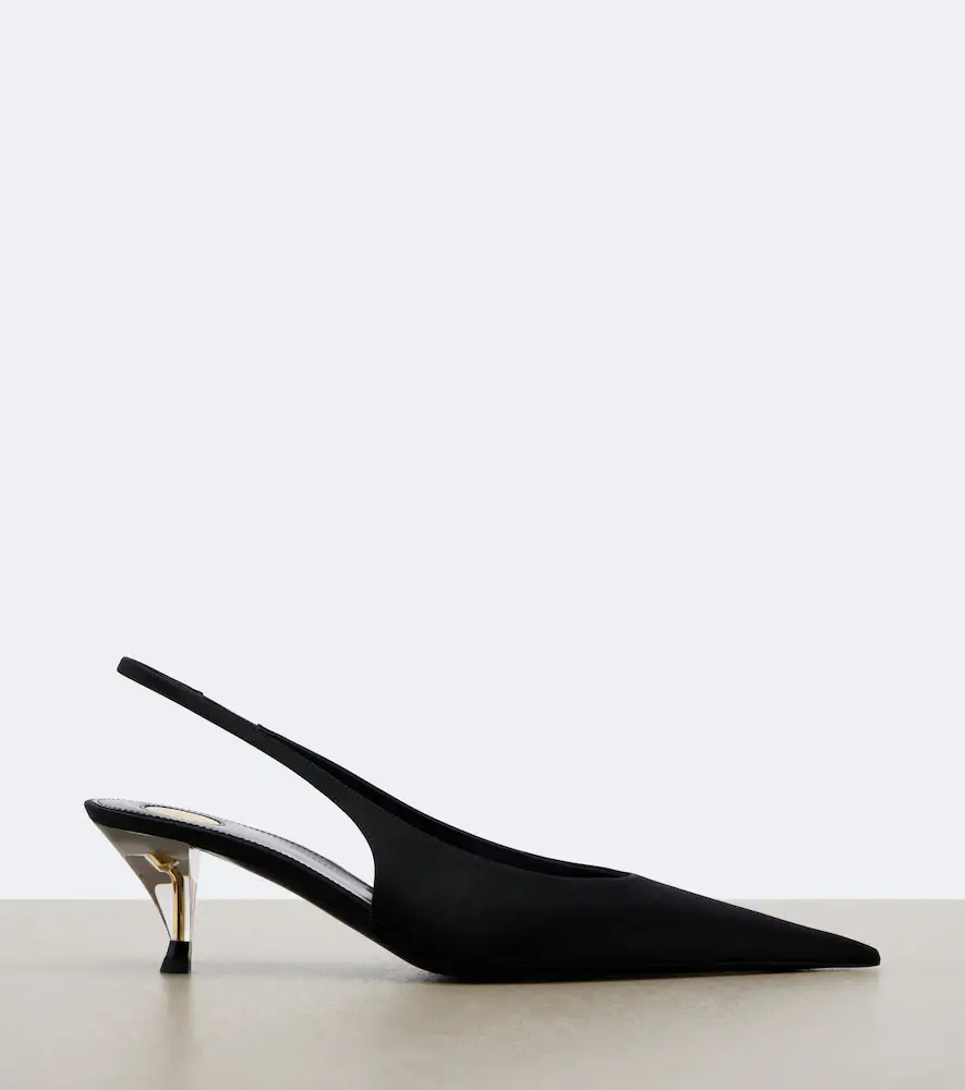 Saint Laurent Fanny crêpe satin slingback pumps | Thumbnail 2 Saint Laurent Fanny crêpe satin slingback pumps | Thumbnail 2