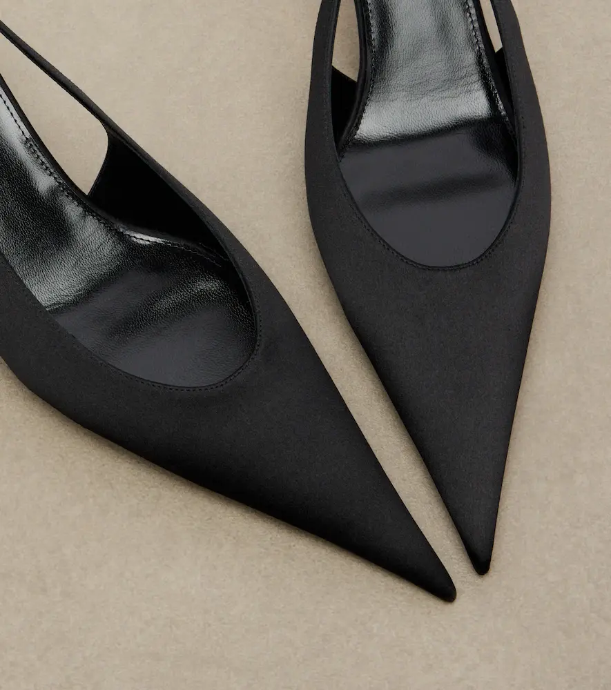 Saint Laurent Fanny crêpe satin slingback pumps | Thumbnail 3 Saint Laurent Fanny crêpe satin slingback pumps | Thumbnail 3