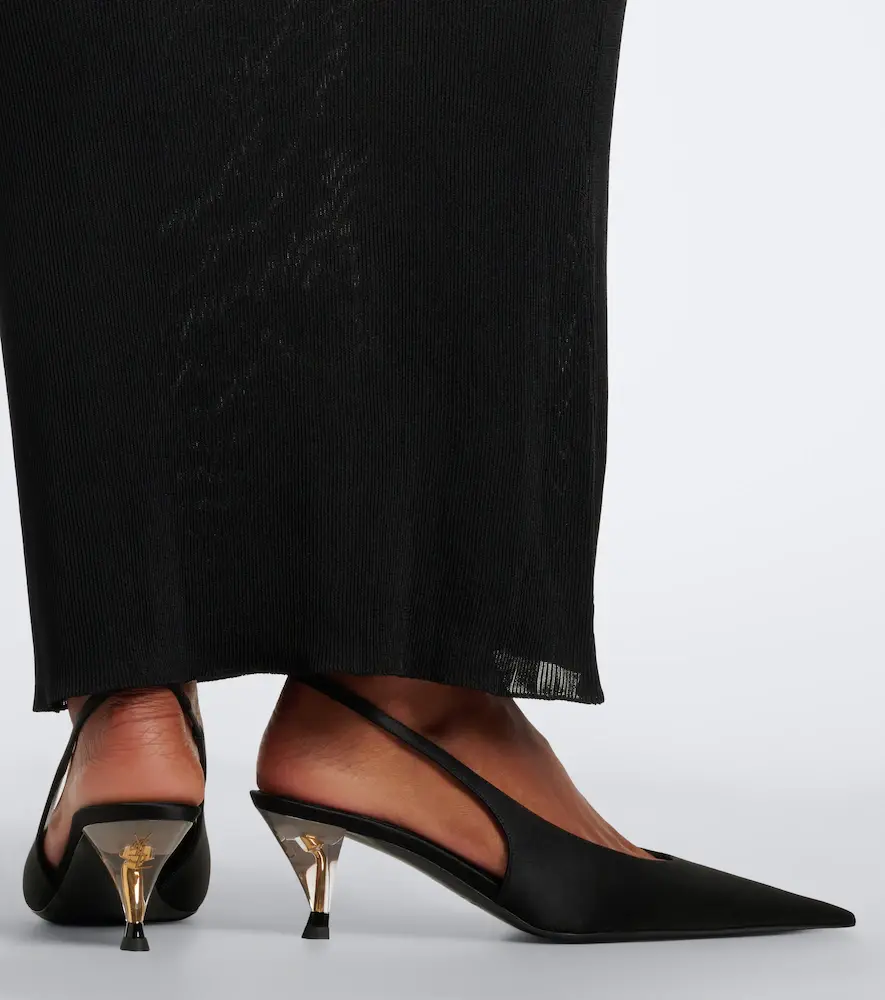 Saint Laurent Fanny crêpe satin slingback pumps | Thumbnail 6 Saint Laurent Fanny crêpe satin slingback pumps | Thumbnail 6