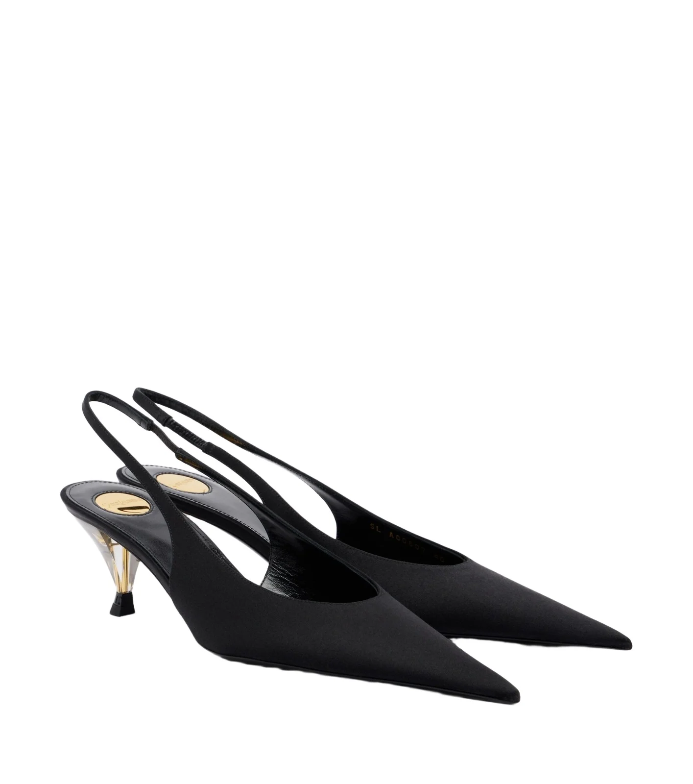 Saint Laurent Fanny crêpe satin slingback pumps
