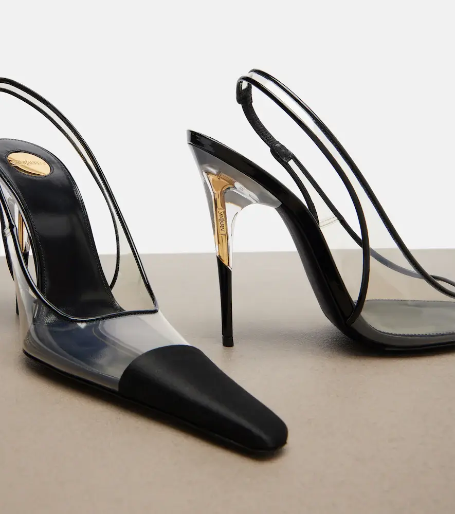 Saint Laurent Romy TPU and satin slingback pumps | Thumbnail 3 Saint Laurent Romy TPU and satin slingback pumps | Thumbnail 3
