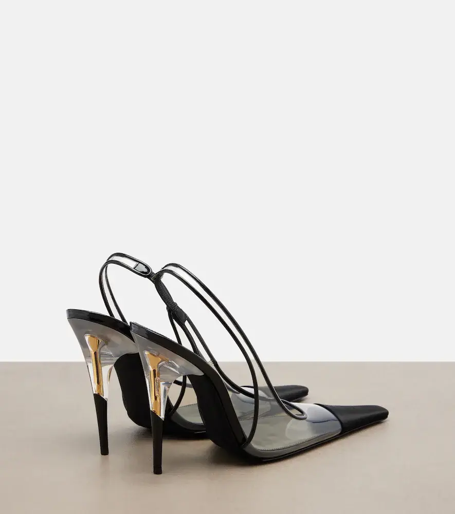 Saint Laurent Romy TPU and satin slingback pumps | Thumbnail 4 Saint Laurent Romy TPU and satin slingback pumps | Thumbnail 4