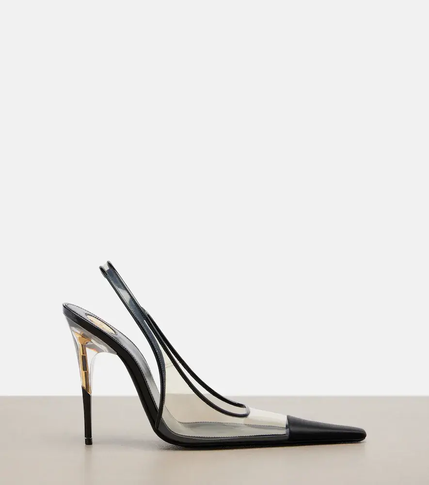 Saint Laurent Romy TPU and satin slingback pumps | Thumbnail 5 Saint Laurent Romy TPU and satin slingback pumps | Thumbnail 5