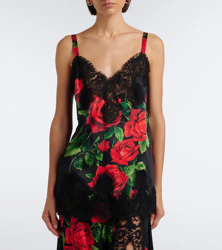 Dolce & Gabbana Floral silk and cotton-blend camisole | Thumbnail 2 Dolce & Gabbana Floral silk and cotton-blend camisole | Thumbnail 2