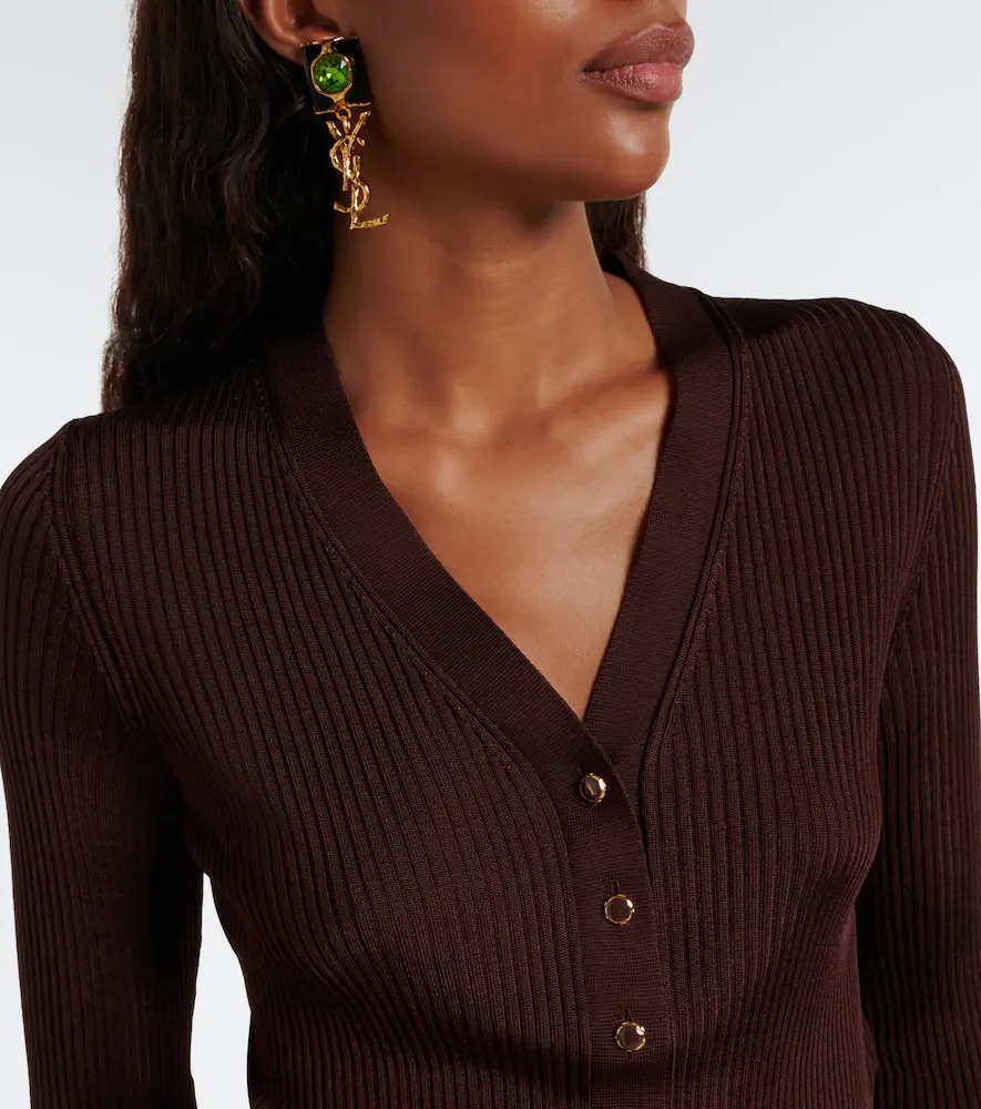 Saint Laurent Ribbed-knit cardigan | Thumbnail 3