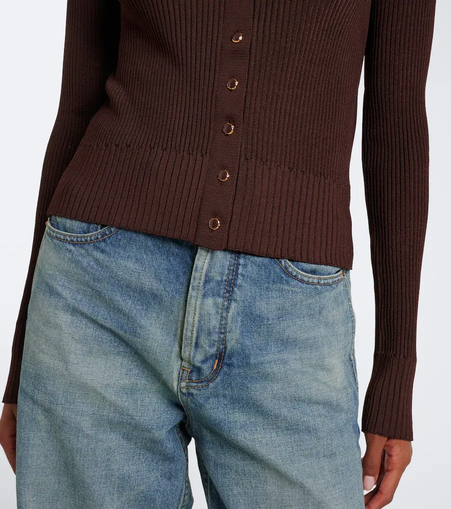Saint Laurent Ribbed-knit cardigan | Thumbnail 4