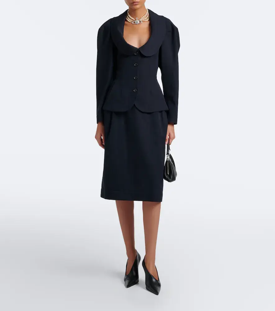Vivienne Westwood Pleated cotton and wool pencil skirt | Thumbnail 4