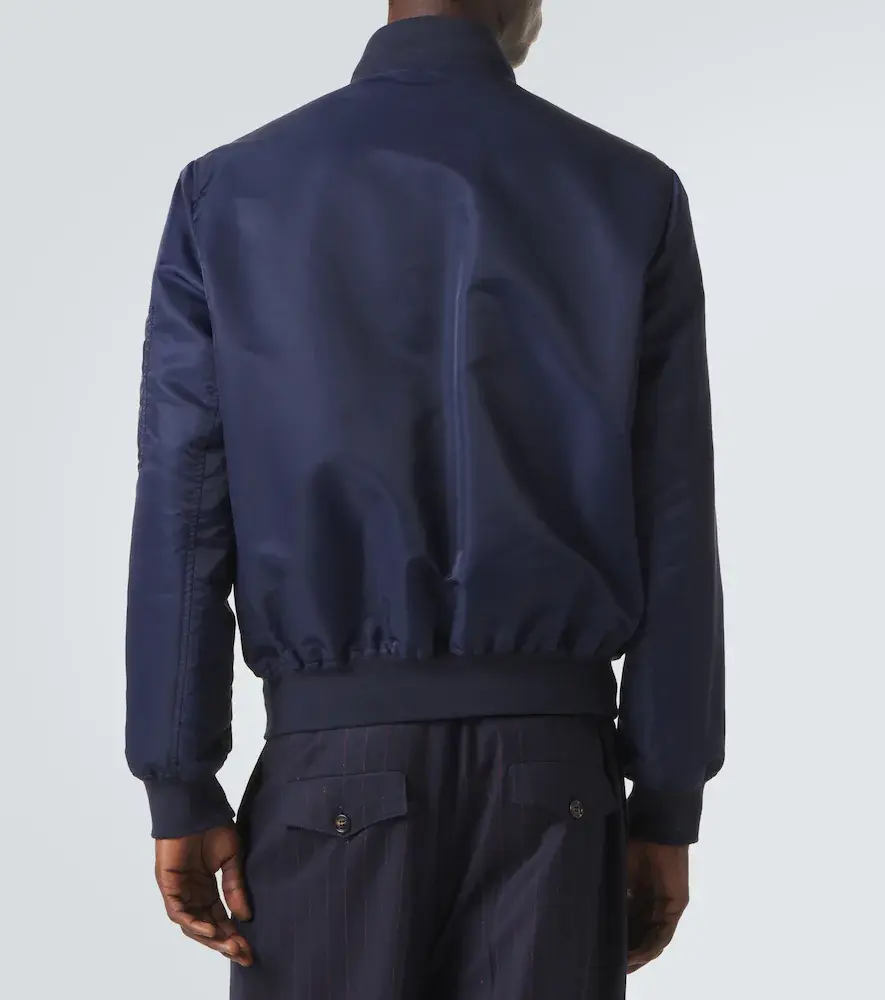 Brunello Cucinelli Cotton-trimmed bomber jacket | Thumbnail 3 Brunello Cucinelli Cotton-trimmed bomber jacket | Thumbnail 3