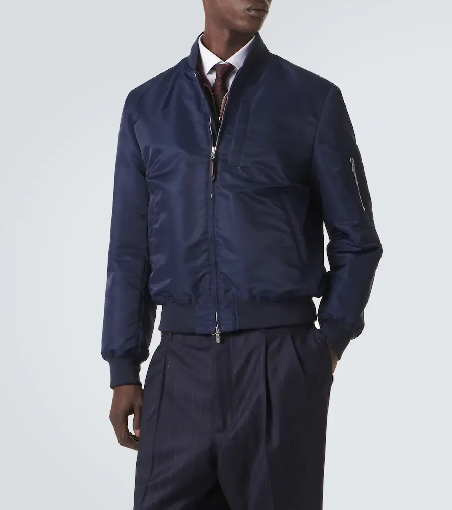 Brunello Cucinelli Cotton-trimmed bomber jacket | Thumbnail 5 Brunello Cucinelli Cotton-trimmed bomber jacket | Thumbnail 5