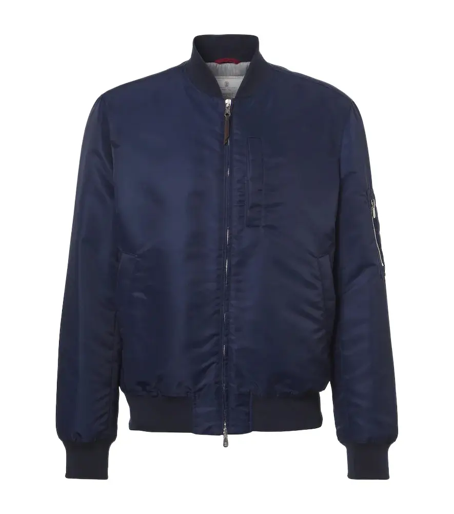 Cotton-trimmed bomber jacket Cotton-trimmed bomber jacket