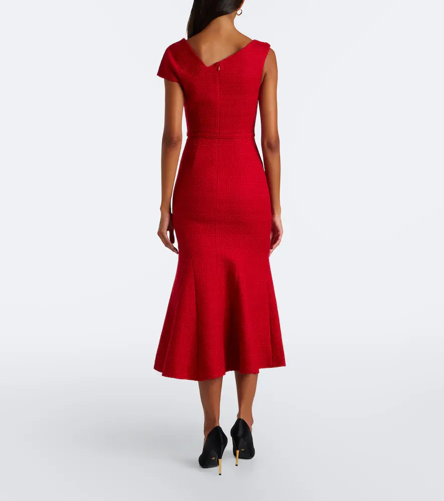 Roland Mouret Belted asymmetric bouclé cocktail dress | Thumbnail 3 Roland Mouret Belted asymmetric bouclé cocktail dress | Thumbnail 3