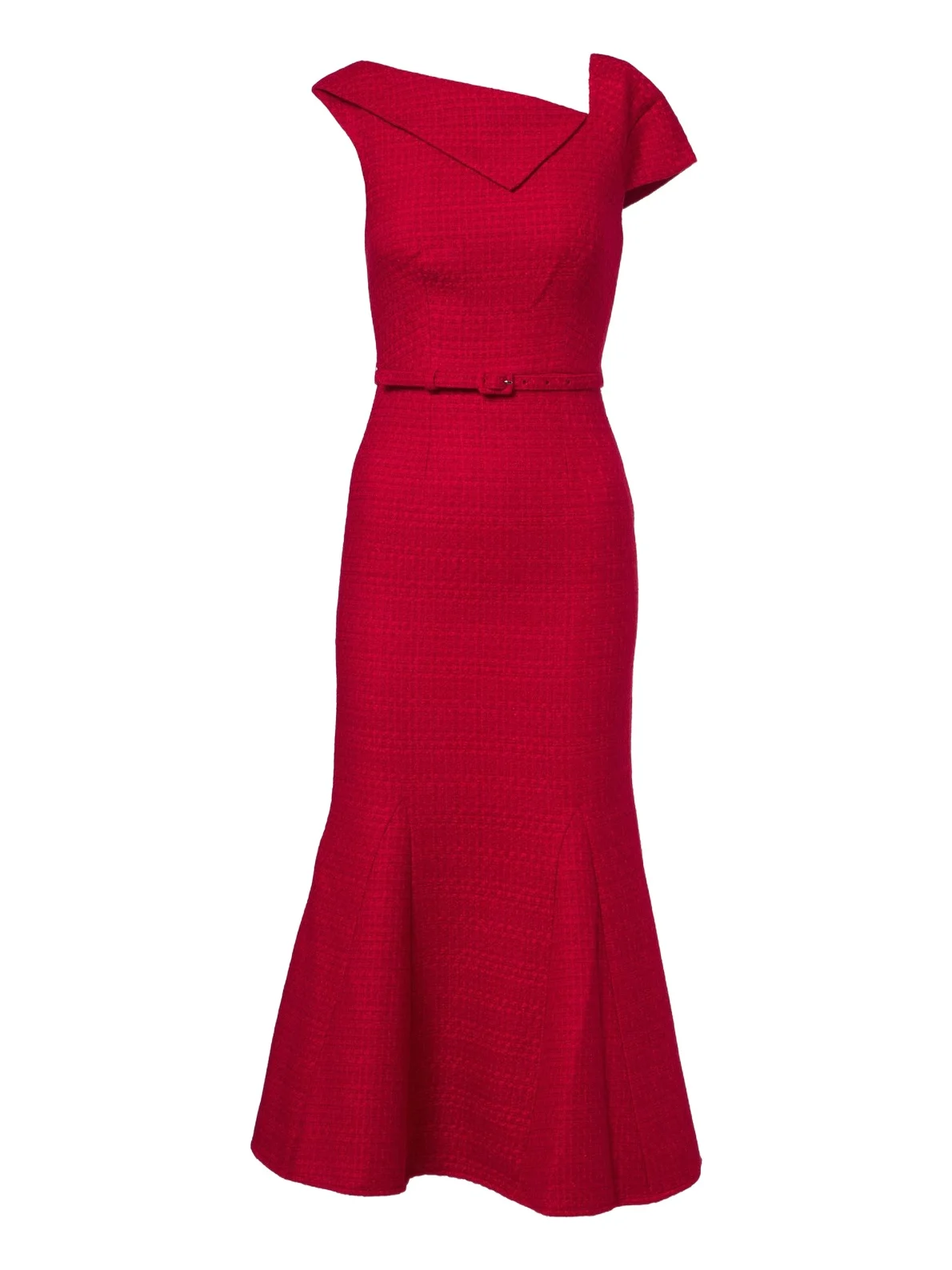 Belted asymmetric bouclé cocktail dress Belted asymmetric bouclé cocktail dress
