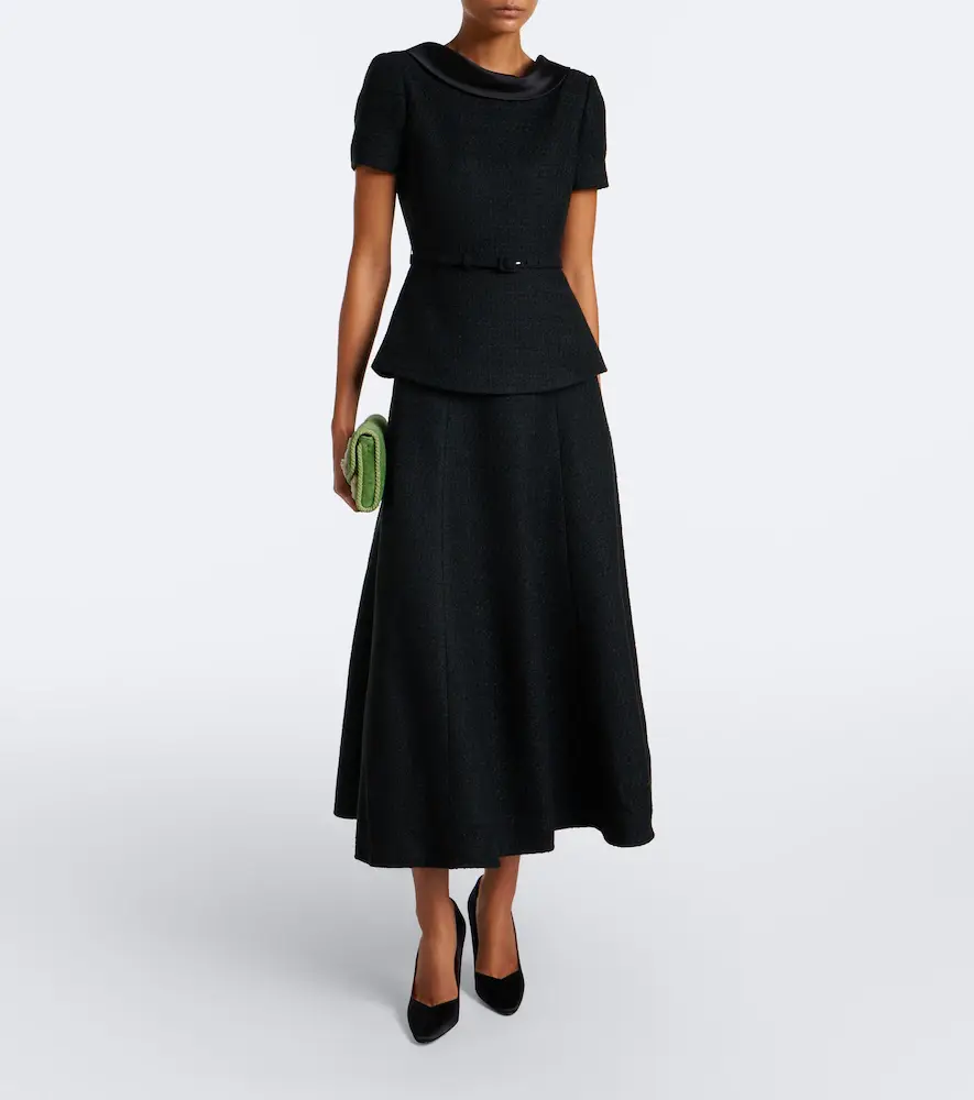 Roland Mouret Belted peplum bouclé cocktail dress | Thumbnail 7 Roland Mouret Belted peplum bouclé cocktail dress | Thumbnail 7