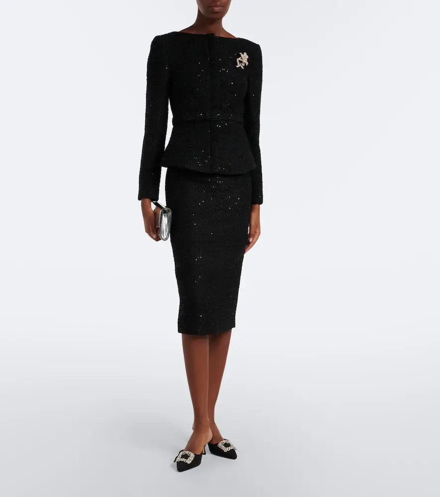 Roland Mouret Belted embellished bouclé jacket | Thumbnail 2 Roland Mouret Belted embellished bouclé jacket | Thumbnail 2